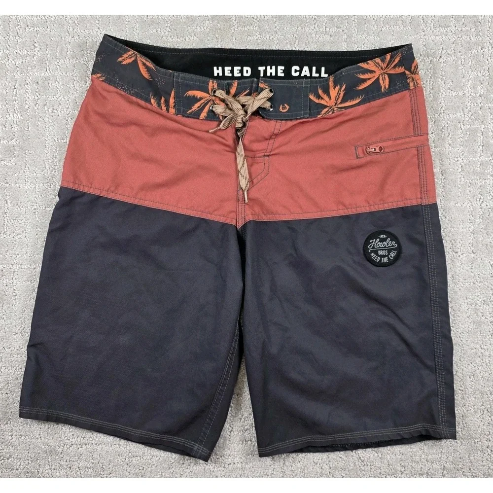 Howler Bros Heed The Call Boardshorts Men's 30 Palm Tree Tropical Swim Trunks